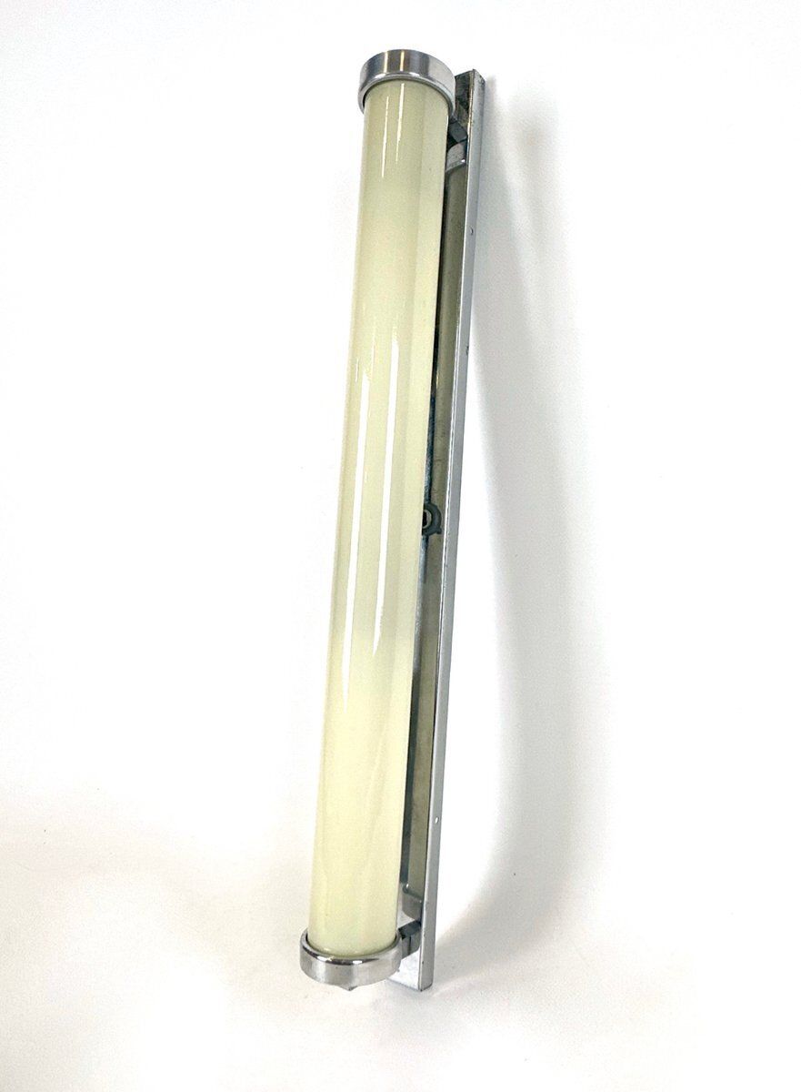 Bauhaus Nickel Plated Tubular Wall Lamp From Napako, 1930s photo for sale