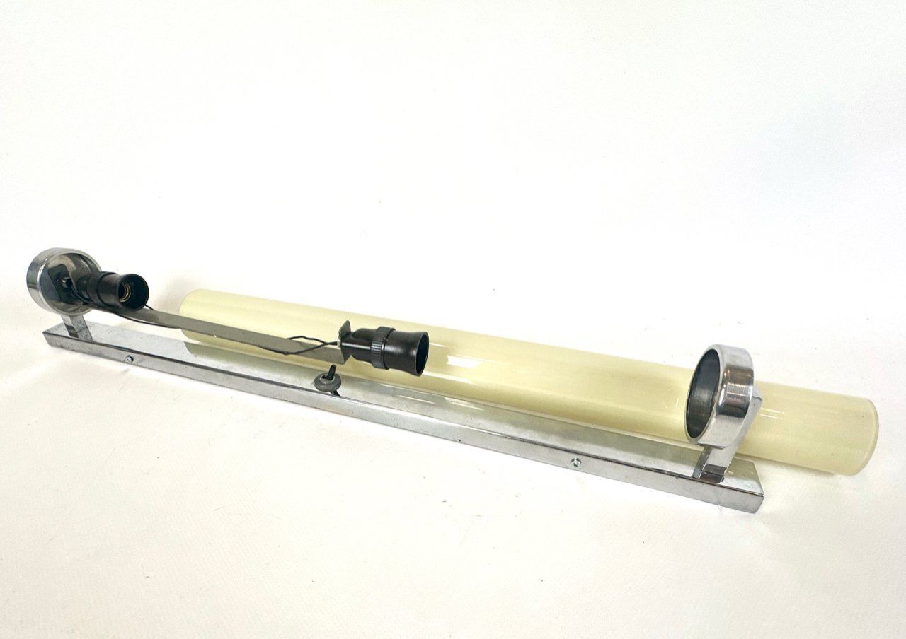 686.0 Bauhaus Nickel Plated Tubular Wall Lamp From Napako, 1930s photo