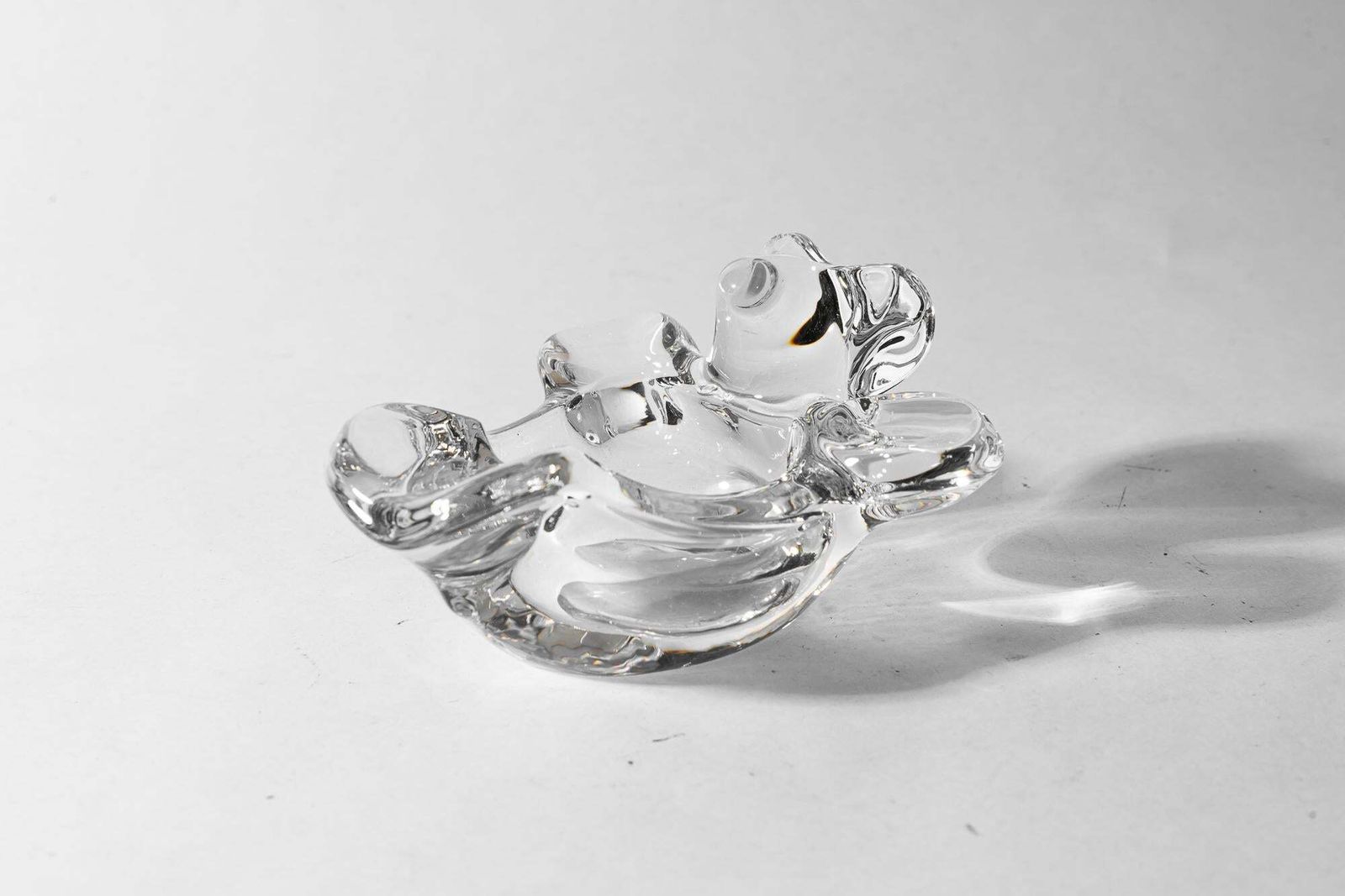 Glass Ashtray In The Shape Of A Lying Bear, Vienna, Around 1970 photo for sale
