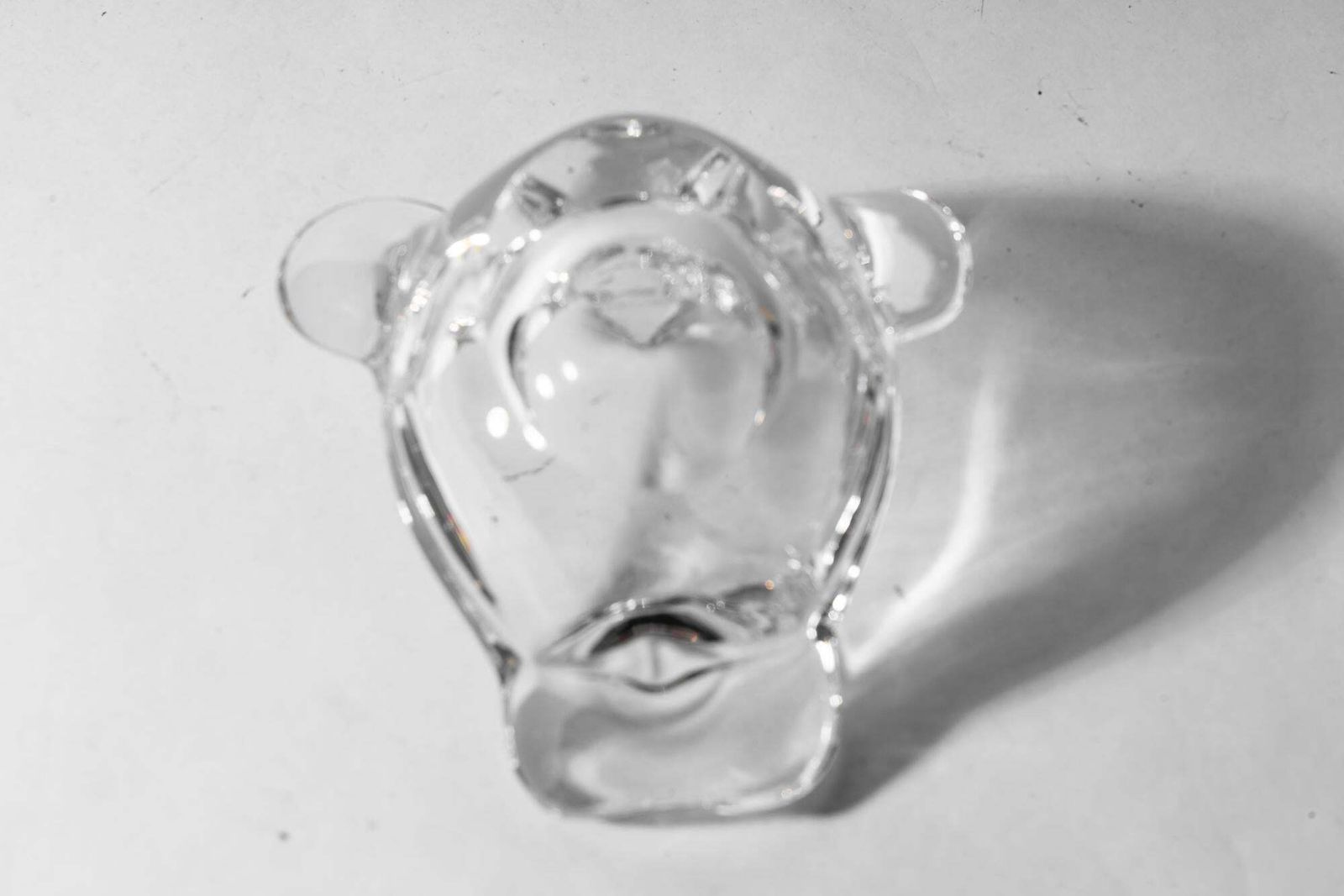 168.0 Glass Ashtray In The Shape Of A Lying Bear, Vienna, Around 1970 photo