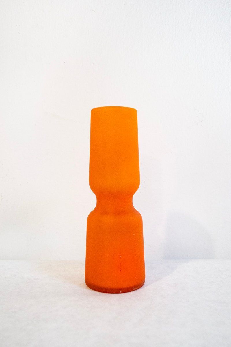 Italian Orange Murano Glass Vase By Carlo Moretti, 1960s