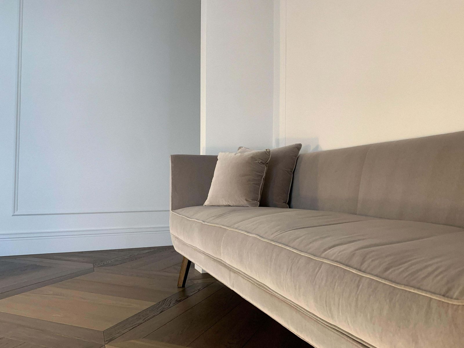 photo furniture Mid Century Modern Style Velvet Sofa By Damien Langlois Meurinne
