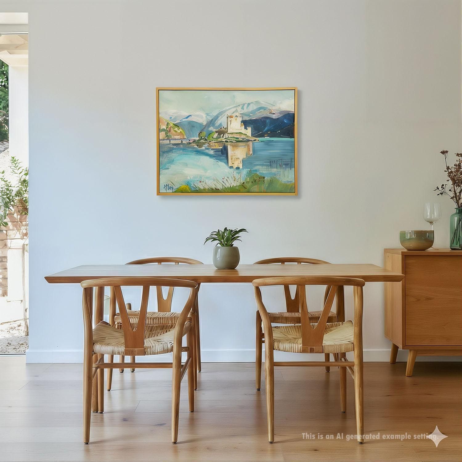 Eilean Donan Castle, Scotland, 1977 – Oil Painting By Alexander Michael photo furniture