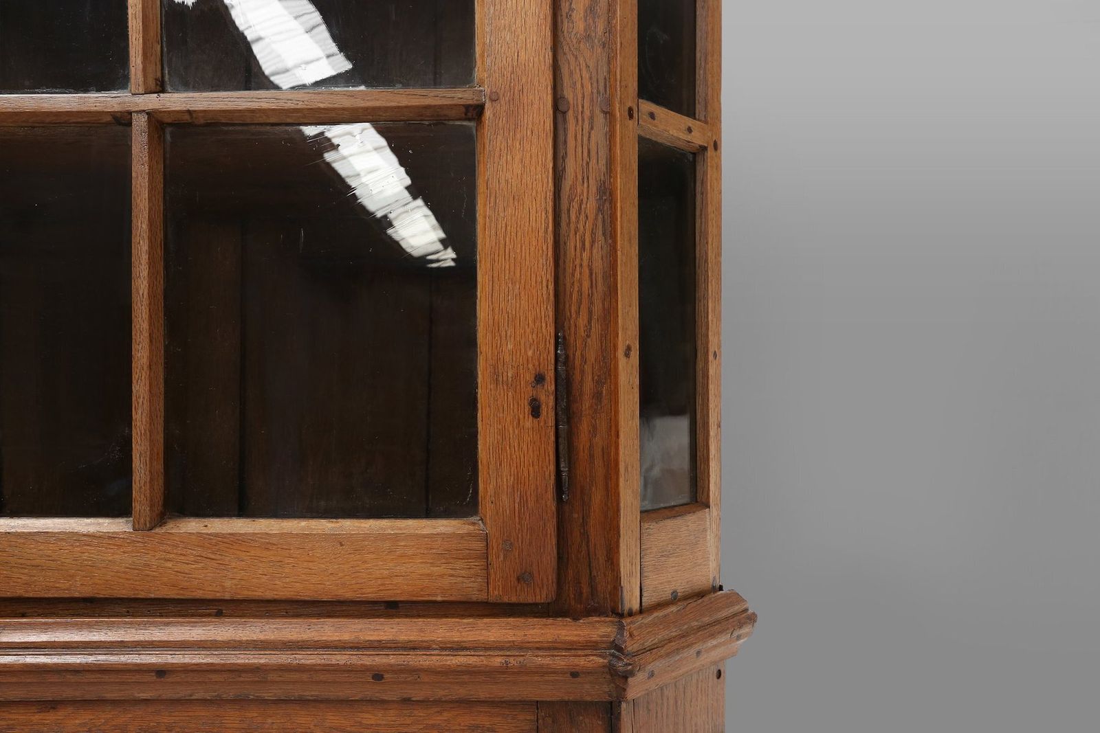 Furniture Vitrine Cabinet In Oak With Glass Windows, Germany, Early 18th Century photo