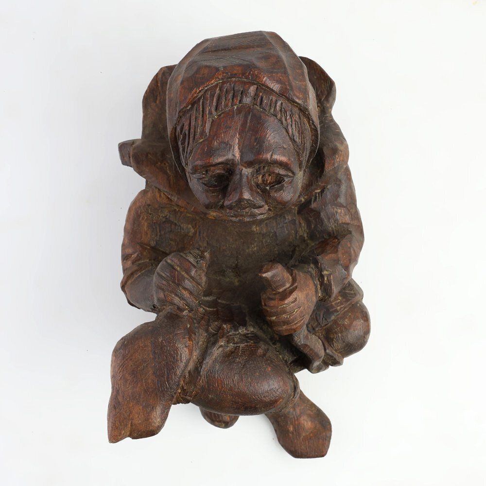 Hand Carved Oak Wall Figure Of A Woman, France, 1850s
