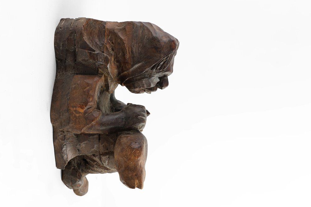 Hand Carved Oak Wall Figure Of A Woman, France, 1850s photo for sale