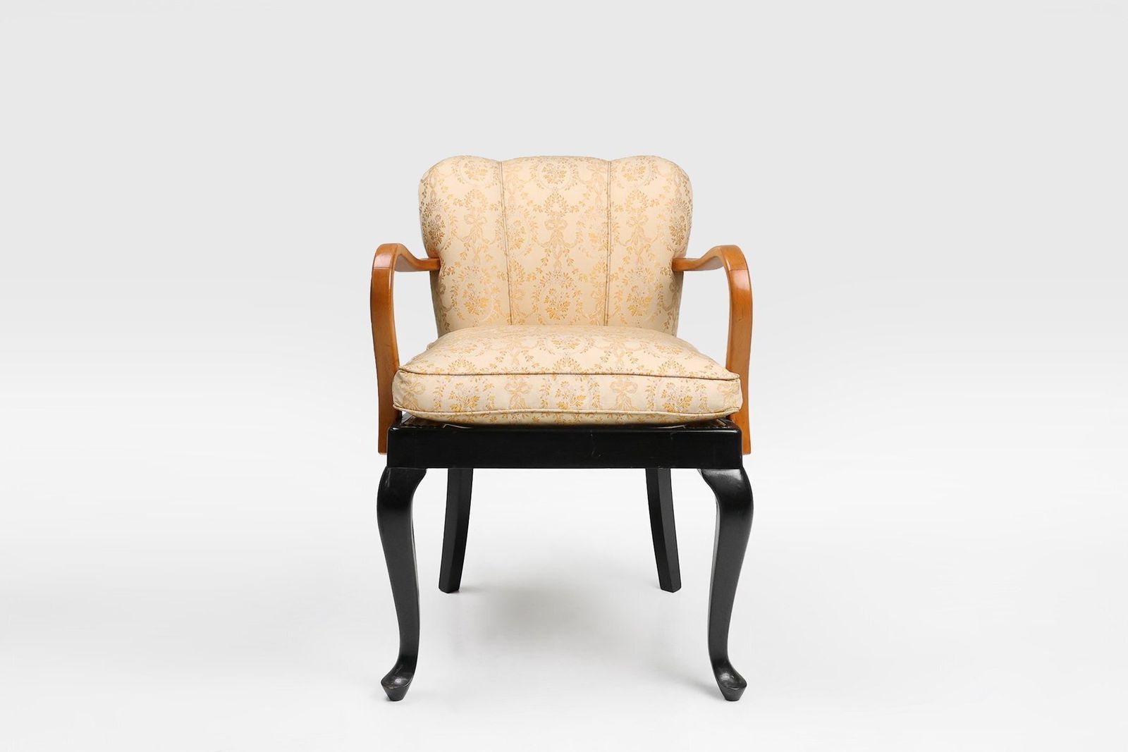 Art Deco Armchair In Beech, France, 1940s photo for sale