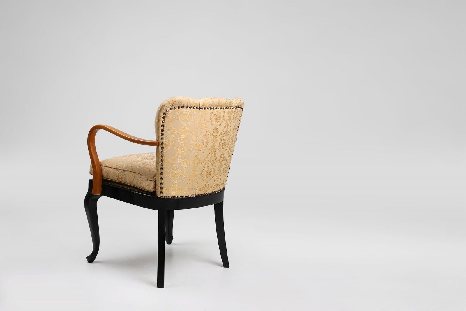 Furniture Art Deco Armchair In Beech, France, 1940s photo
