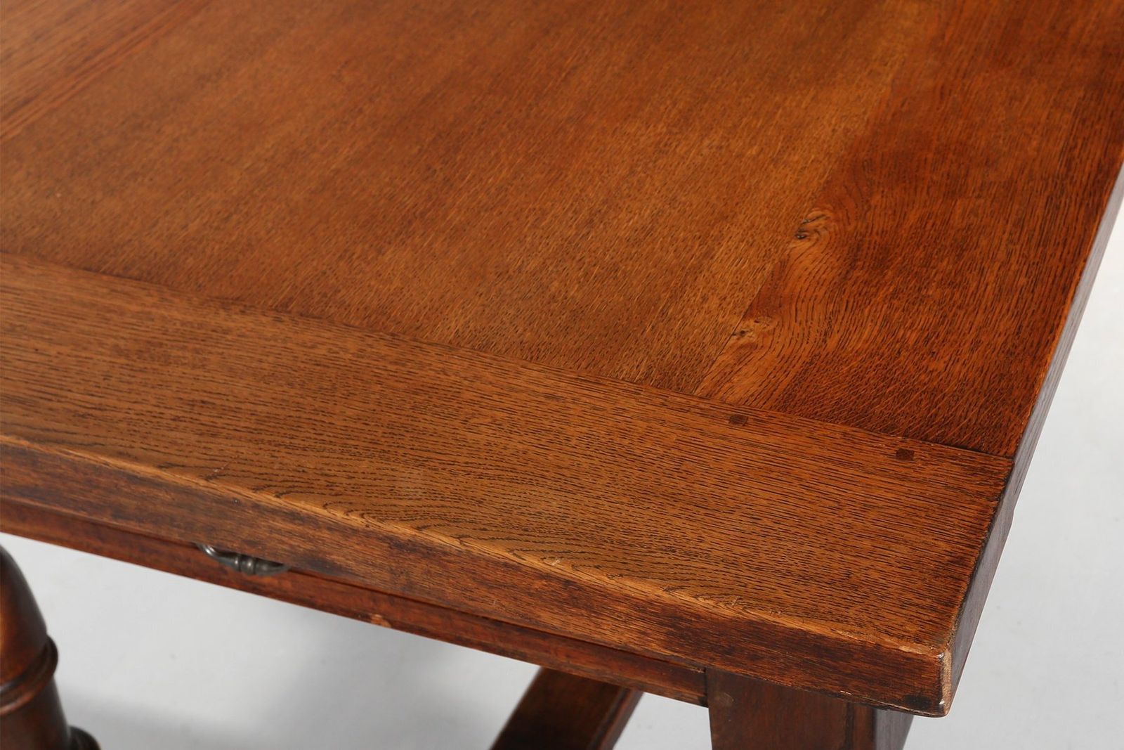 20th Century French Rustic Oak Dining Table, 1950s photo vintage