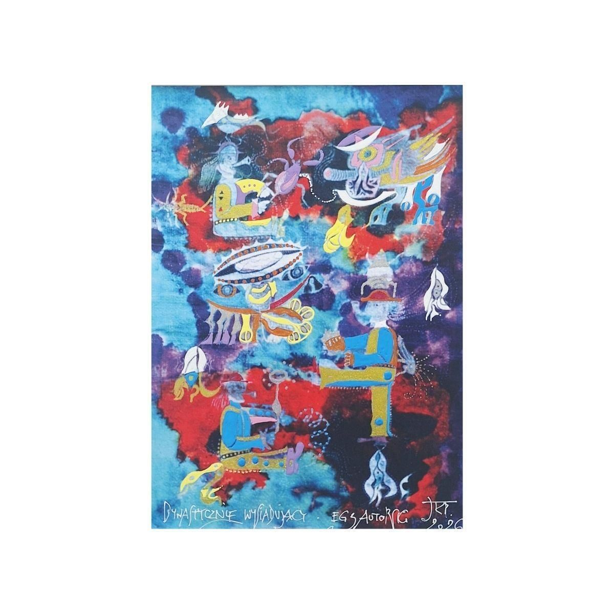 Jan Kanty Pawluśkiewiczsitting Dynastically   Vibrant Contemporary Mixed Media Print, Colorful Artwork2026 photo furniture