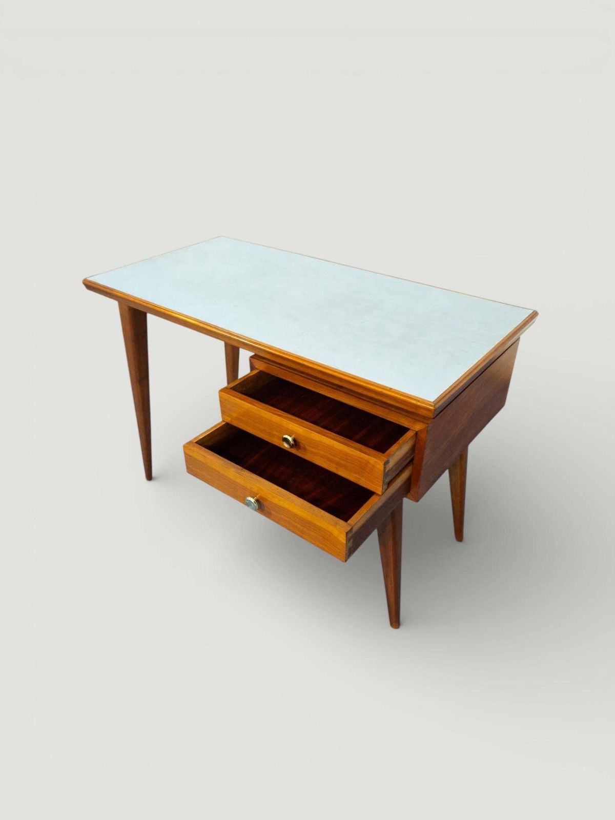 Italian Midcentury Desk And Chair With Suspended Bookcase Giò Ponti Style photo vintage