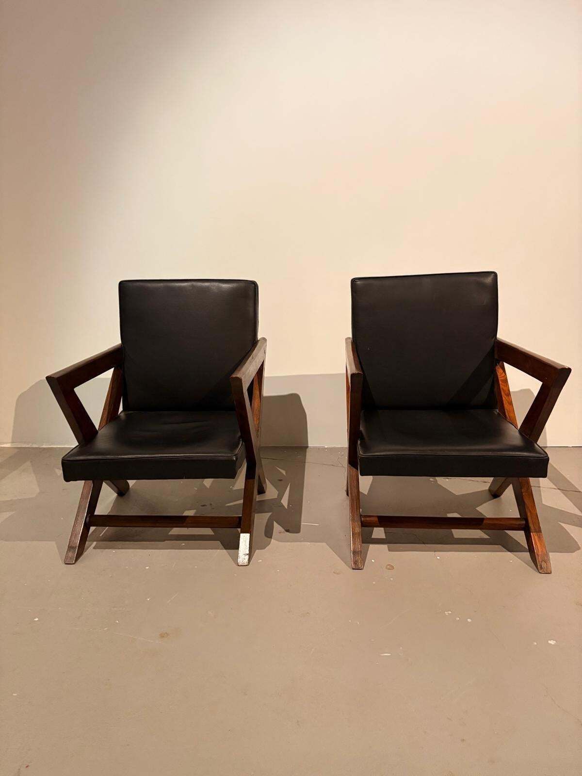 47574.0 Pierre Jeanneret, Original Armchairs Si 49 A, Mid Century Modern photo