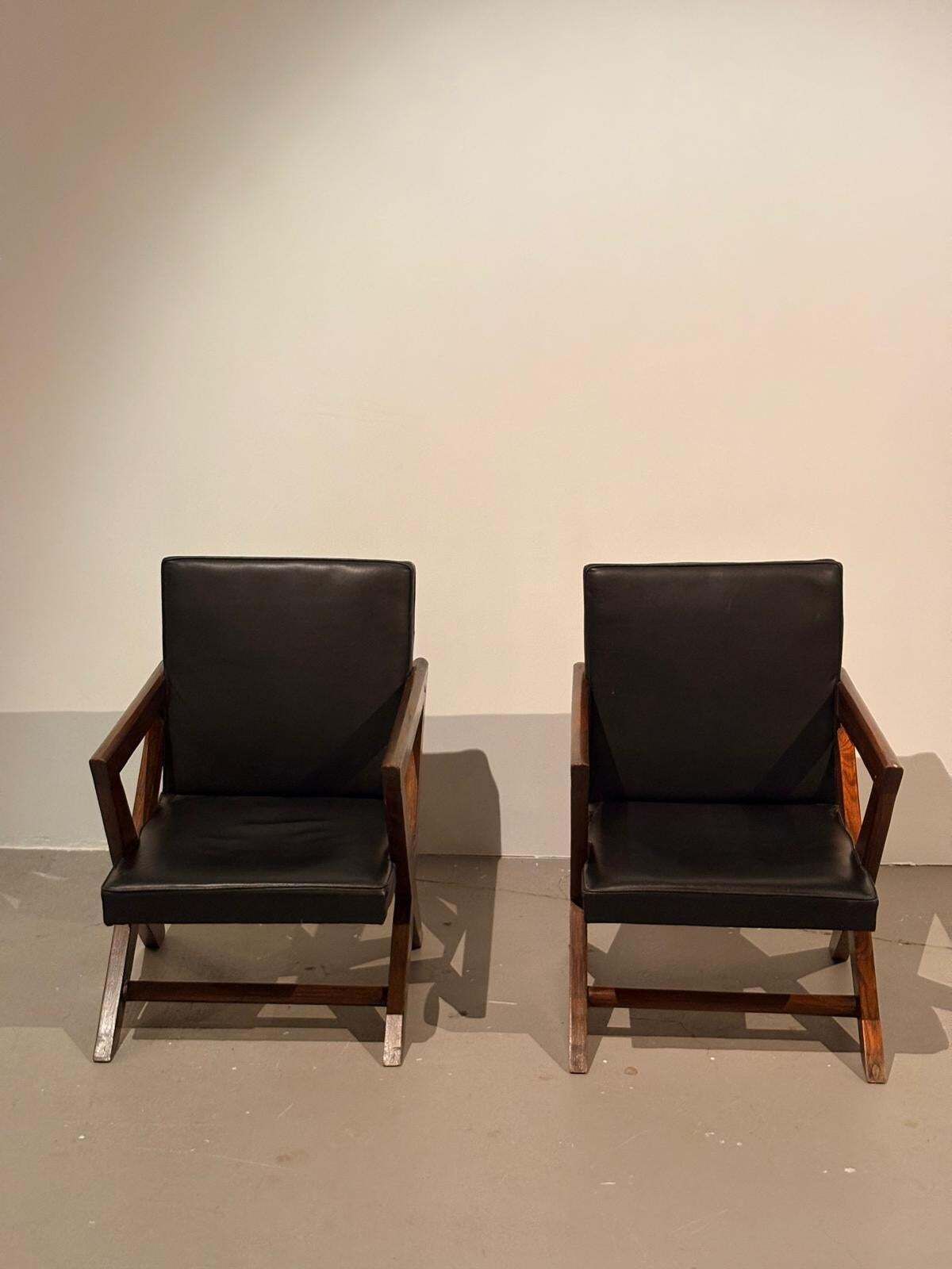 photo vinterior Pierre Jeanneret, Original Armchairs Si 49 A, Mid Century Modern