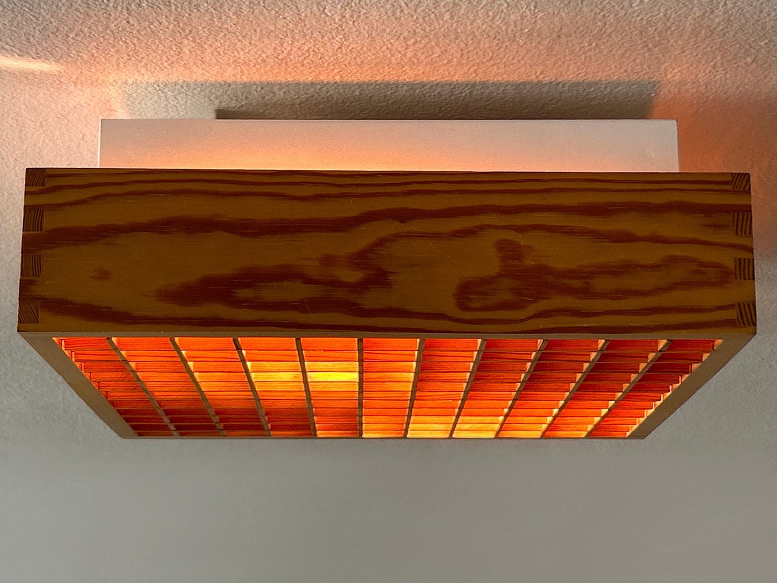 photo for sale Elegant Mid Century Modern Pine Wood Flush Mount Or Ceiling Lamp Sweden 1970s