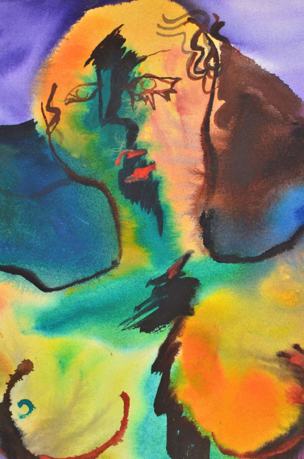 Malda Muizulelights And Shadows. Watercolor Painting On Paper. 56x76 Cm. Attributed.1971 photo Art