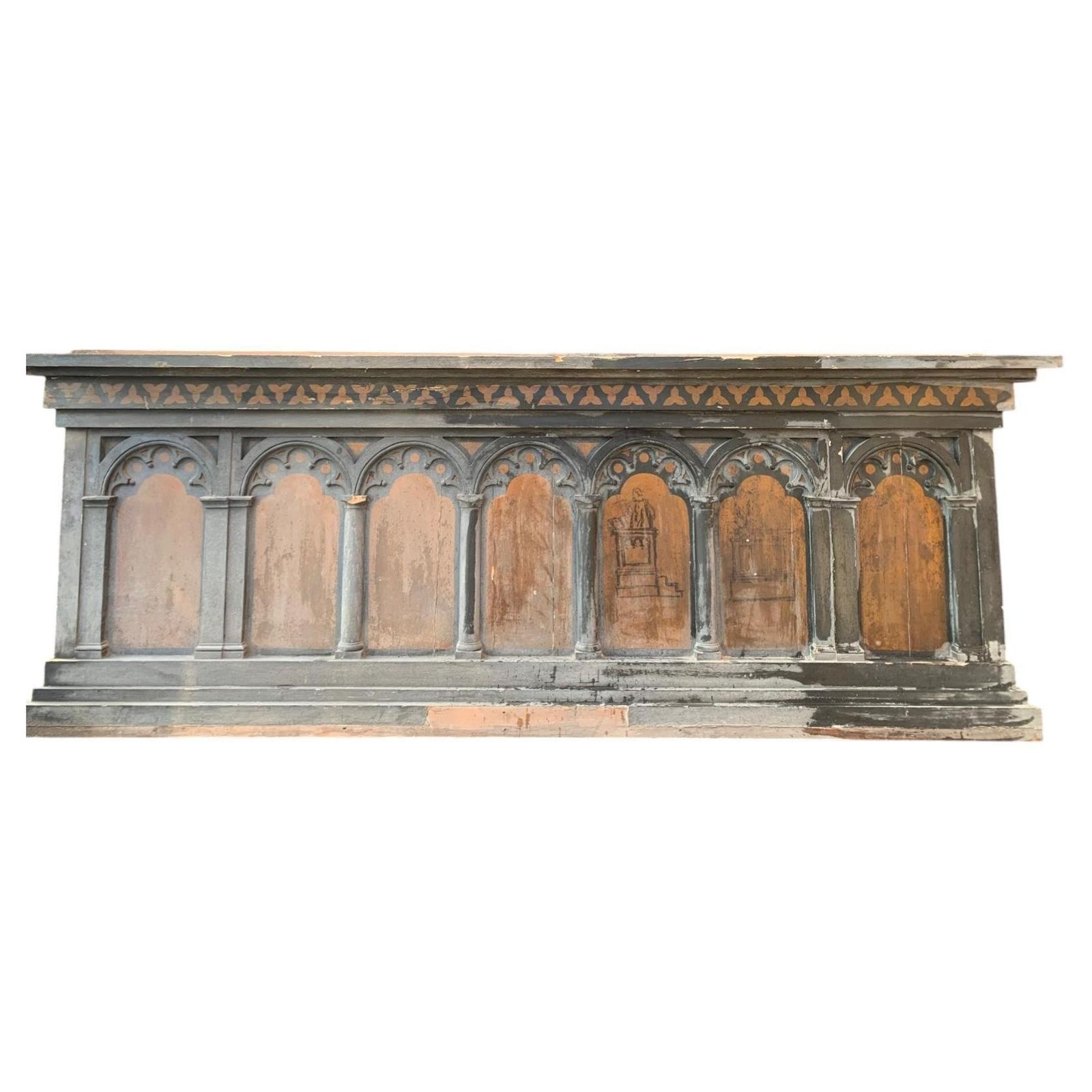 Lacquered Wood Paneling Paneling Composed Of Three Parts, Italy