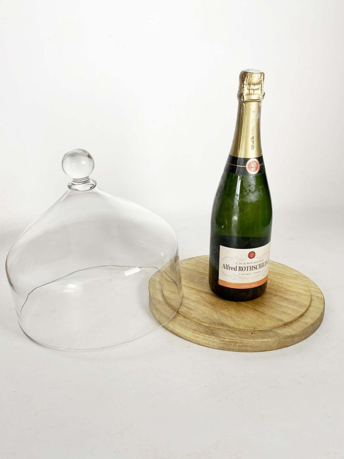 Glass And Wood Cake Dome, Pastry Bell, France, 1960 photo for sale