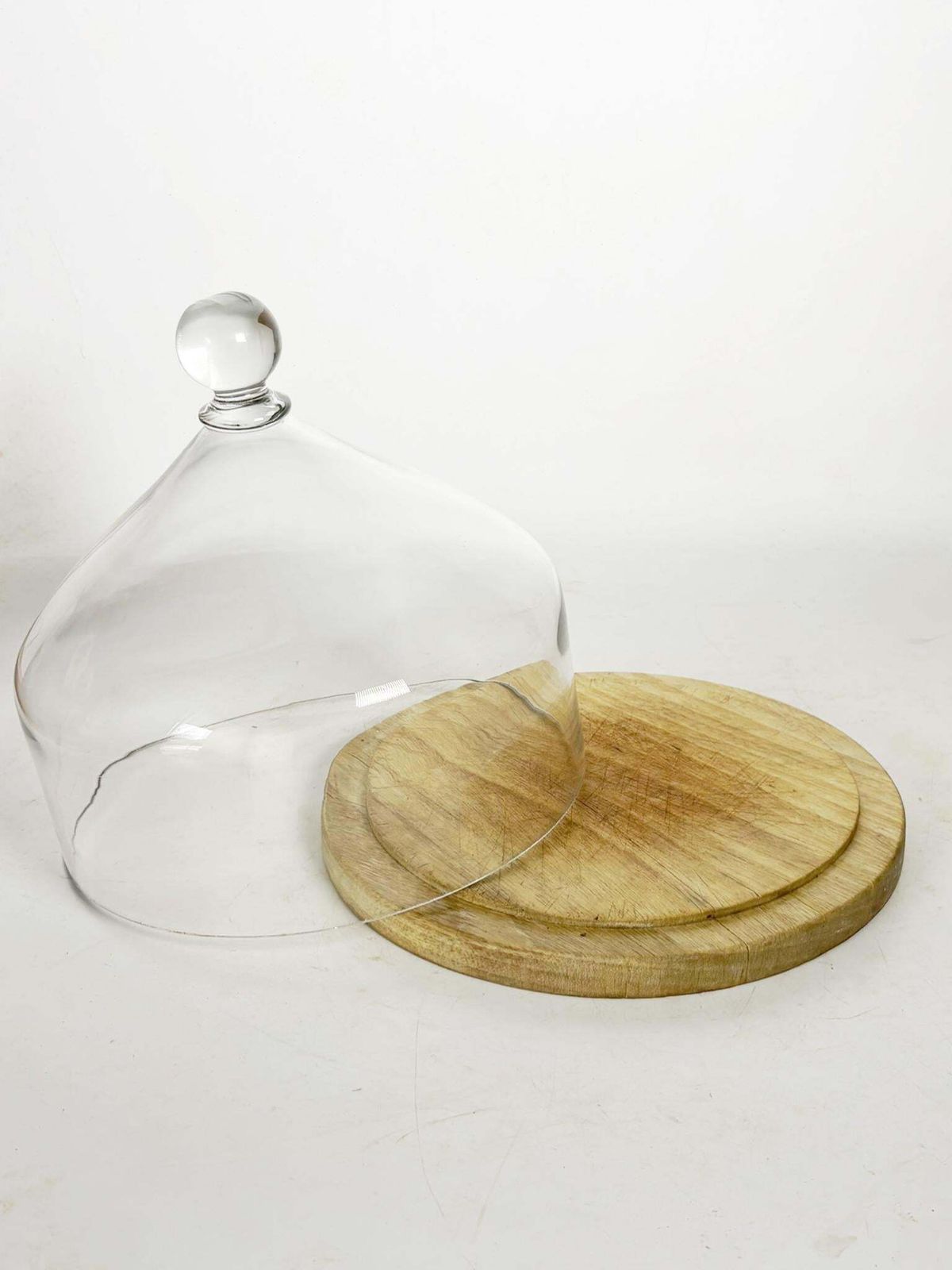 Glass And Wood Cake Dome, Pastry Bell, France, 1960 photo Home Decor