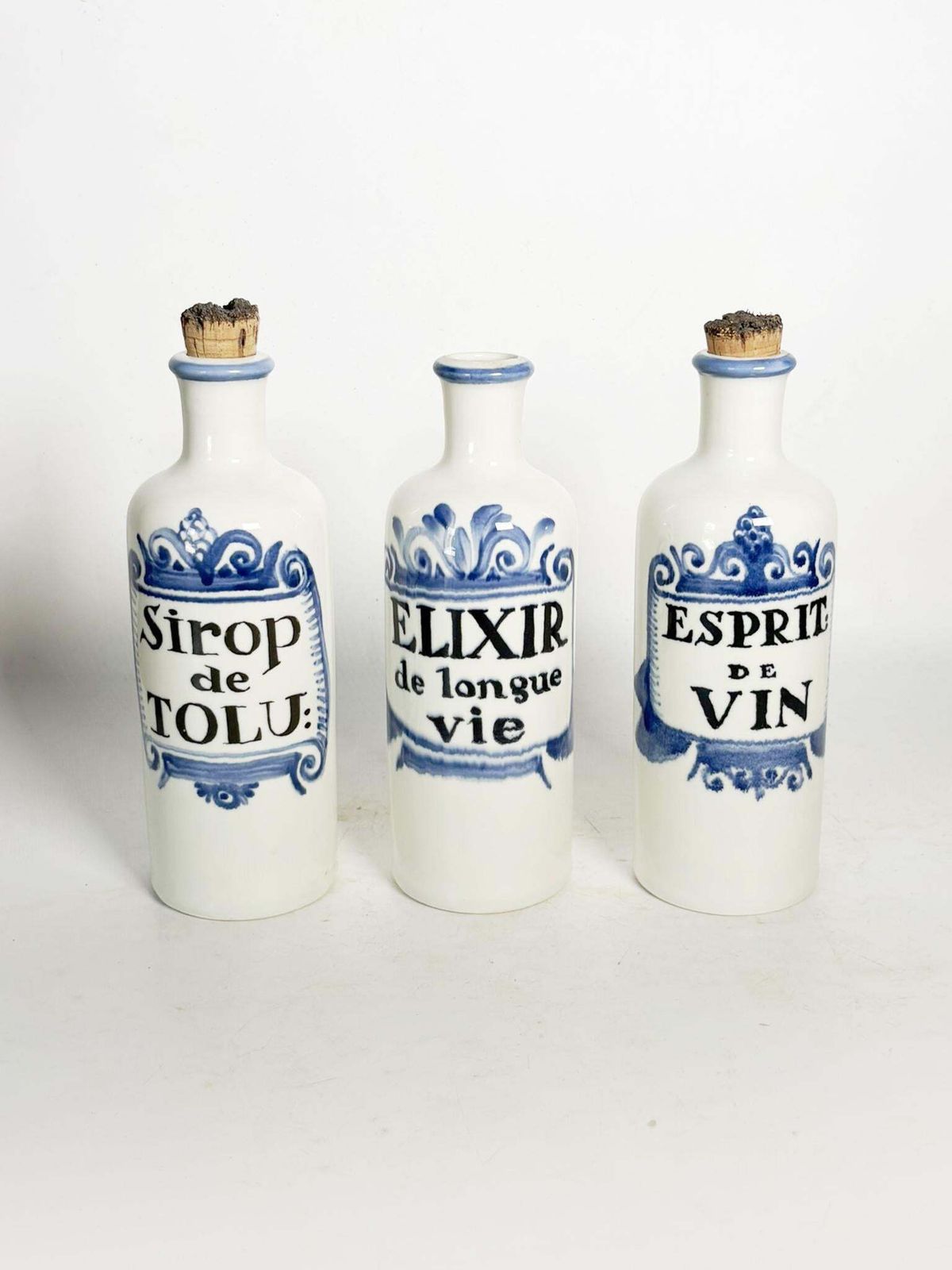 Set Of 3 French Provencial Ceramic Bottles, 1960 photo furniture