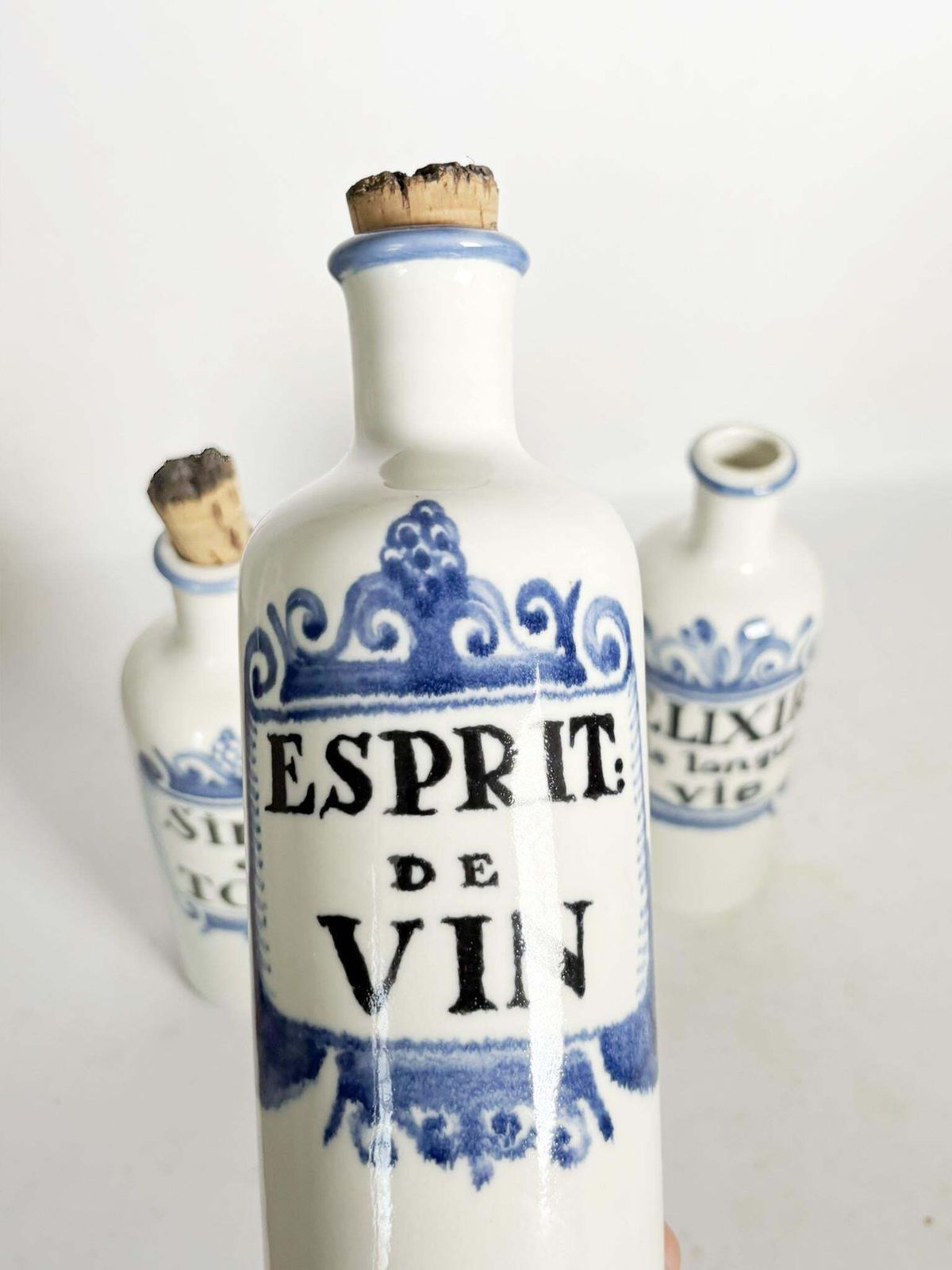 Set Of 3 French Provencial Ceramic Bottles, 1960 photo vinterior