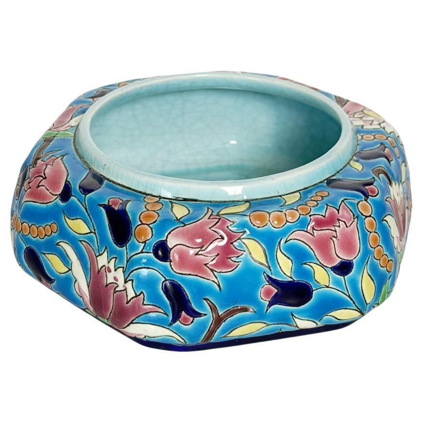 Longwy Trinket Tray In Crackle Glass, France, Art Deco, 1940
