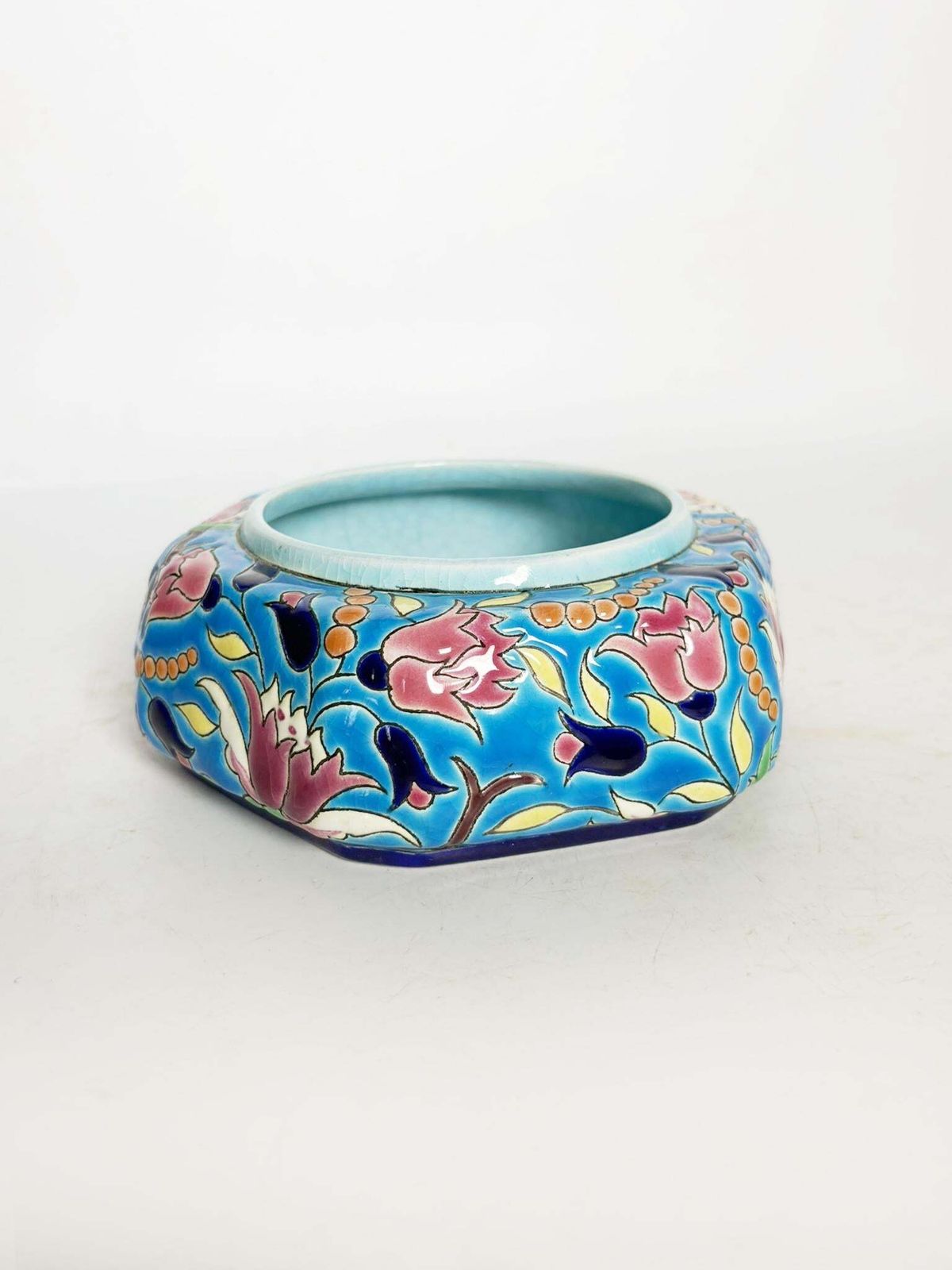 Longwy Trinket Tray In Crackle Glass, France, Art Deco, 1940 photo buy