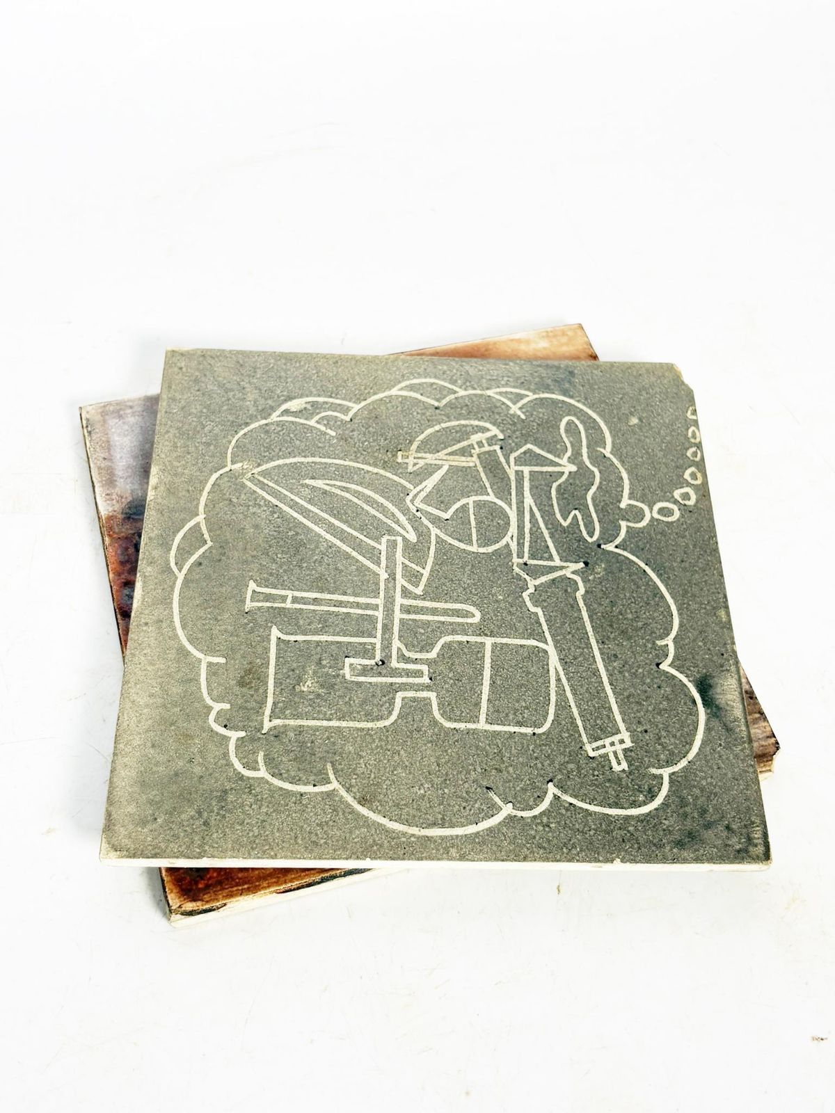 Set Of 3 Ceramic Bottle Coasters, France, 1960 photo vinterior