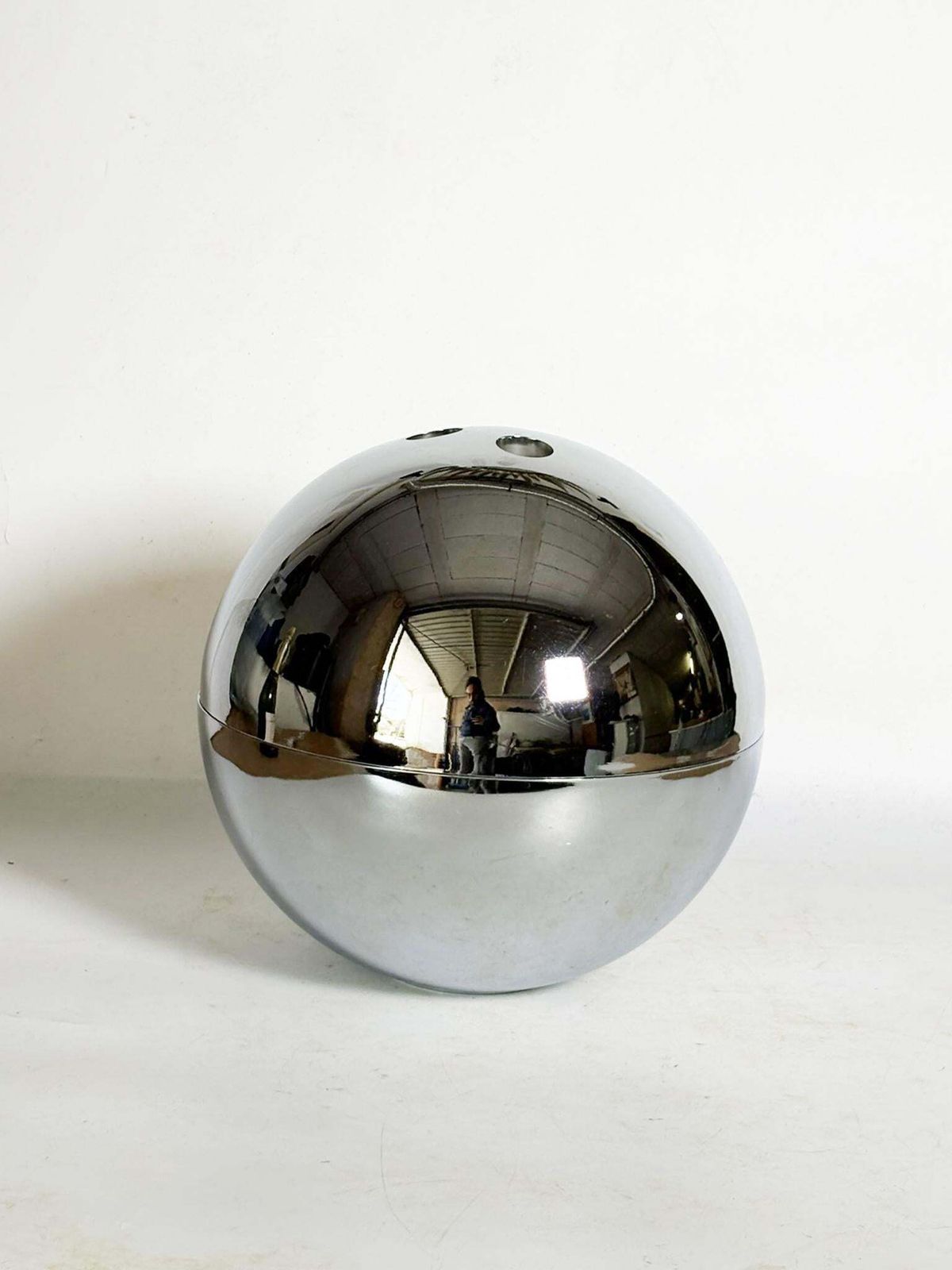 Ice Bucket In Chrome In The Shape Of A Bowling Ball, France, 1970 photo Home Decor