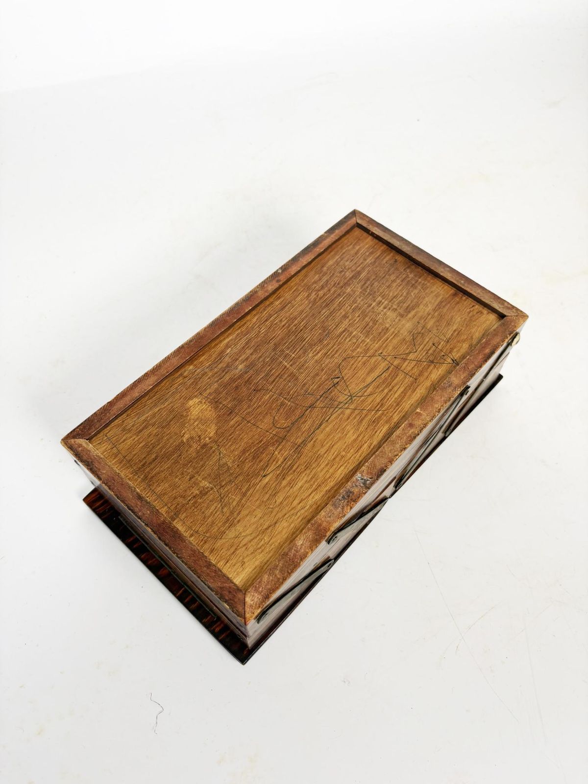 photo furniture Wooden Box And Mirror, France, 1950