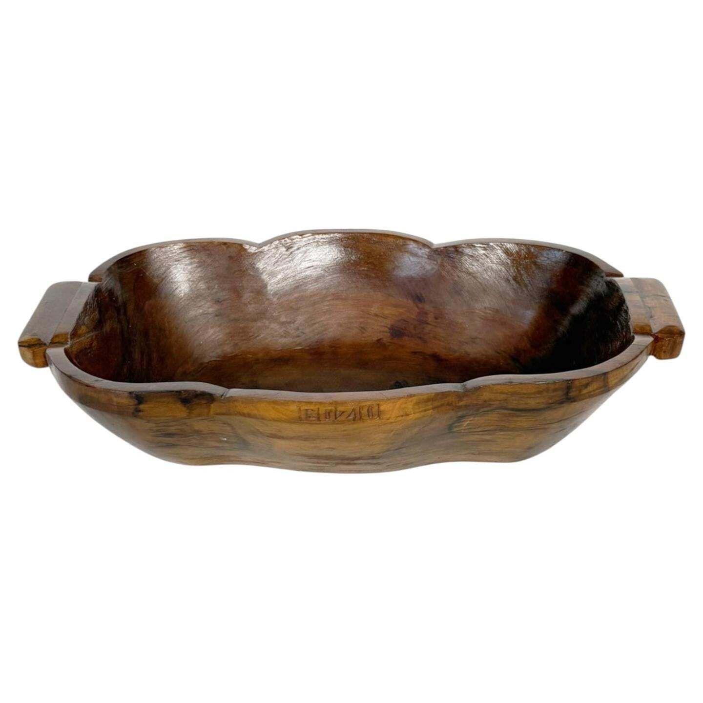 Wooden Fruit Basket, Beautiful Antique Patina, France, 1960