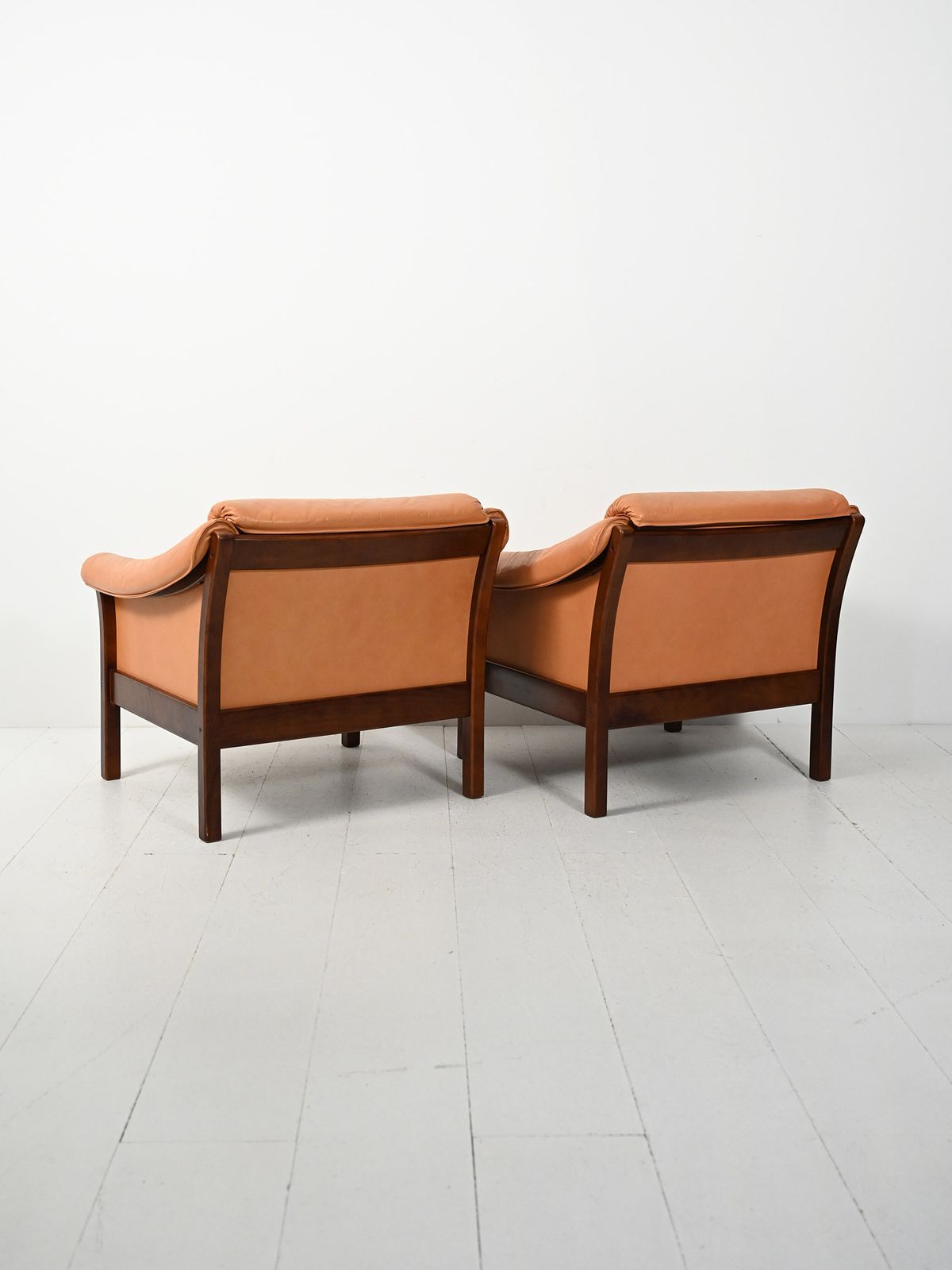 Pair Of Scandinavian Leather Armchairs From The 1950s photo Furniture