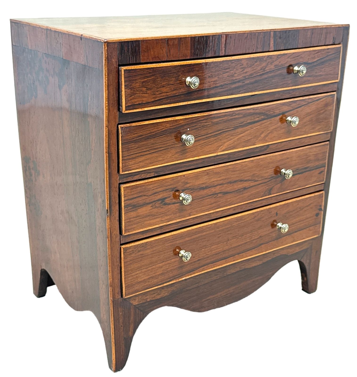 Furniture Georgian Rosewood Miniature Chest Of Drawers (England, Circa 1820) photo