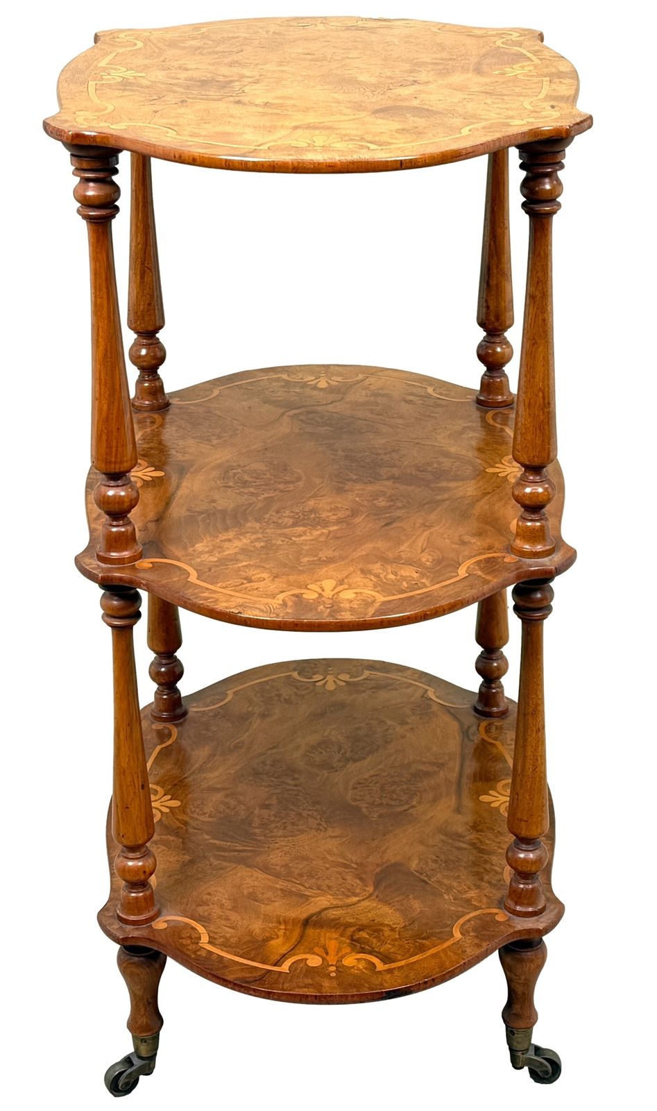 19th Century Small Burr Walnut étagère (England, Circa 1860) photo vintage