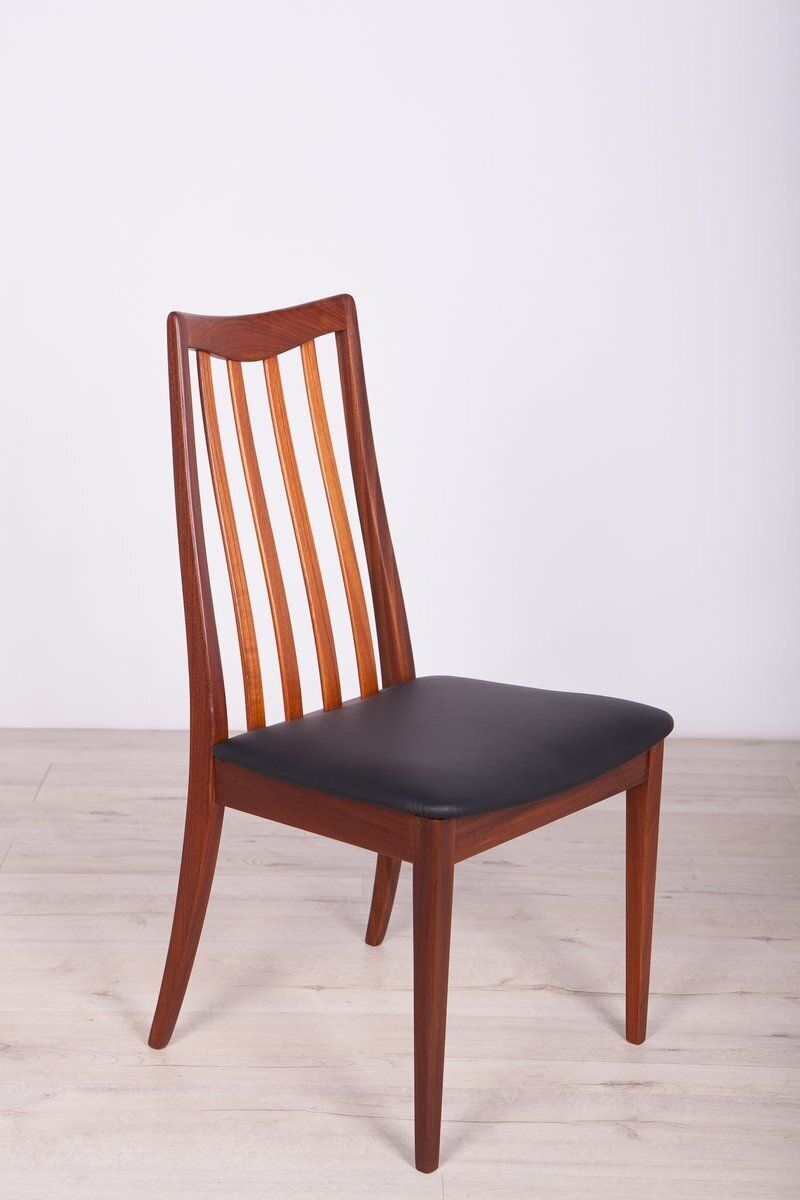 Vintage Teak & Leather Dining Chairs By Leslie Dandy For G Plan, 1960s, Set Of 4