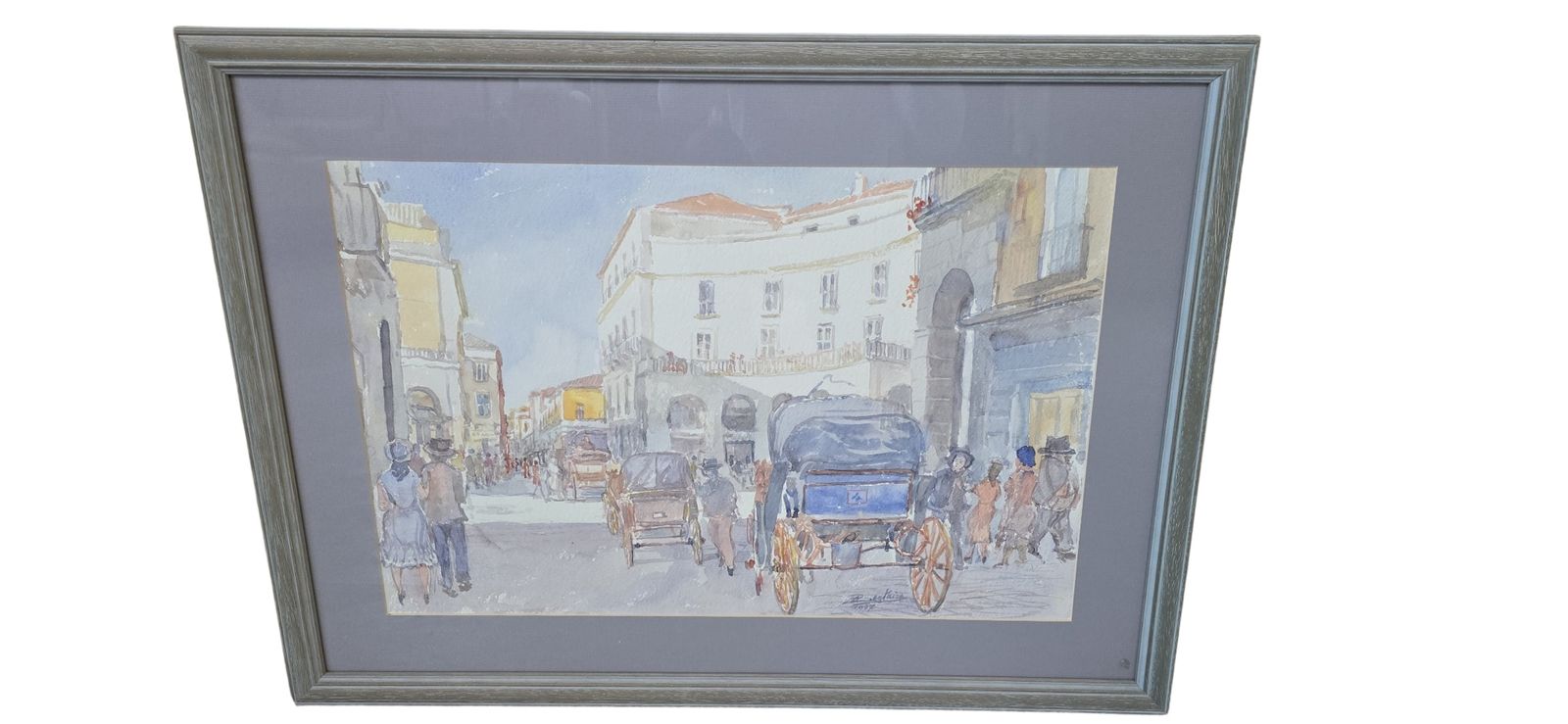 Acquerello Originale Alfredo Beatrice   Veduta Storica Caserta/Napoli photo furniture