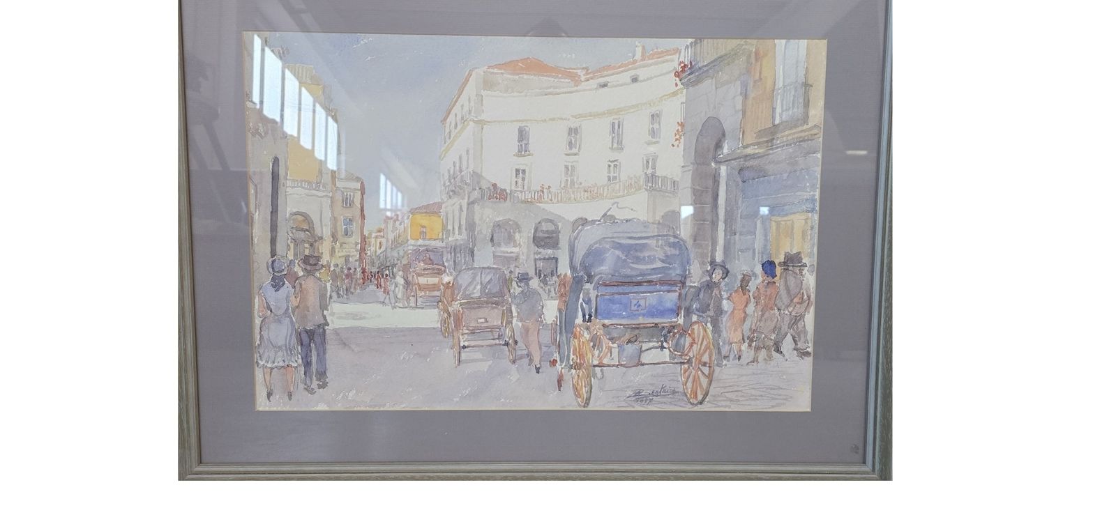 215.77 Acquerello Originale Alfredo Beatrice   Veduta Storica Caserta/Napoli photo