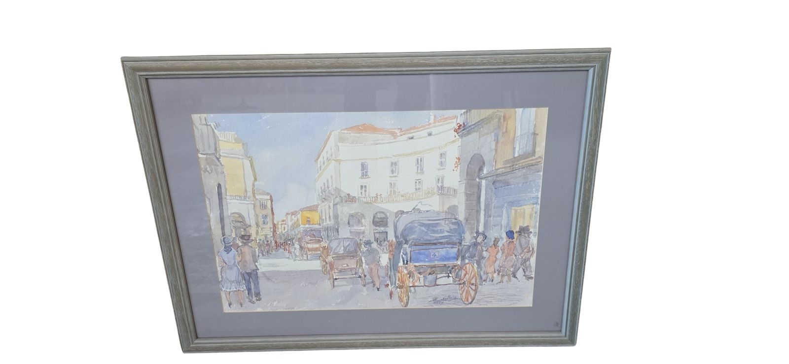 photo buy Acquerello Originale Alfredo Beatrice   Veduta Storica Caserta/Napoli