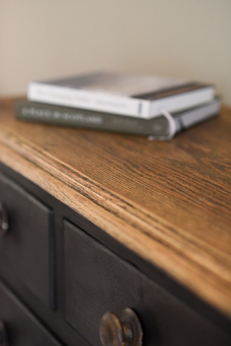 Rustic Black Chest Of Drawers In Oak. photo vinterior