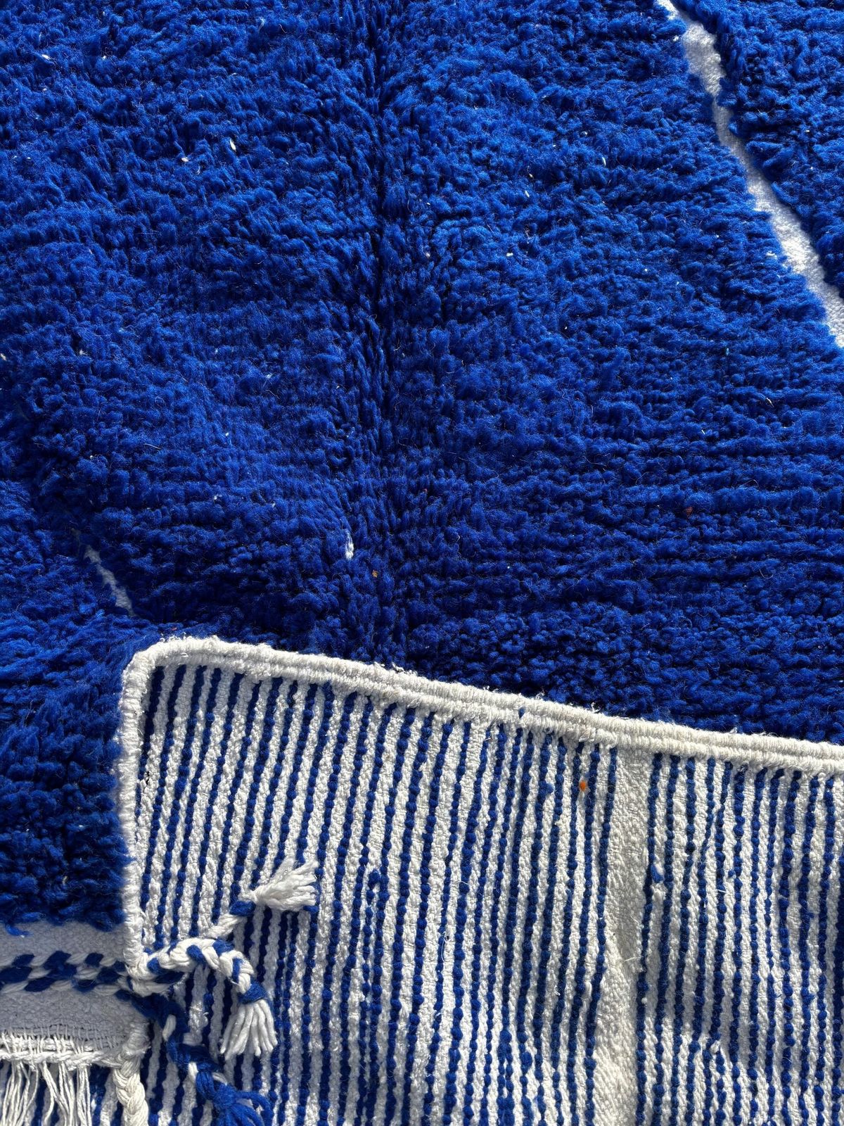 Berber Blue Moroccan Mrirt Wool Rug 200x310 Cm– Handwoven Neutral Berber Carpet,Beni Ourain Carpet , Modern Minimalist Decor photo for sale