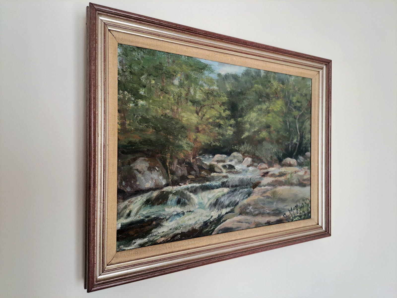 Vintage Oil Painting Of River Dart, Devon | Signed photo Art