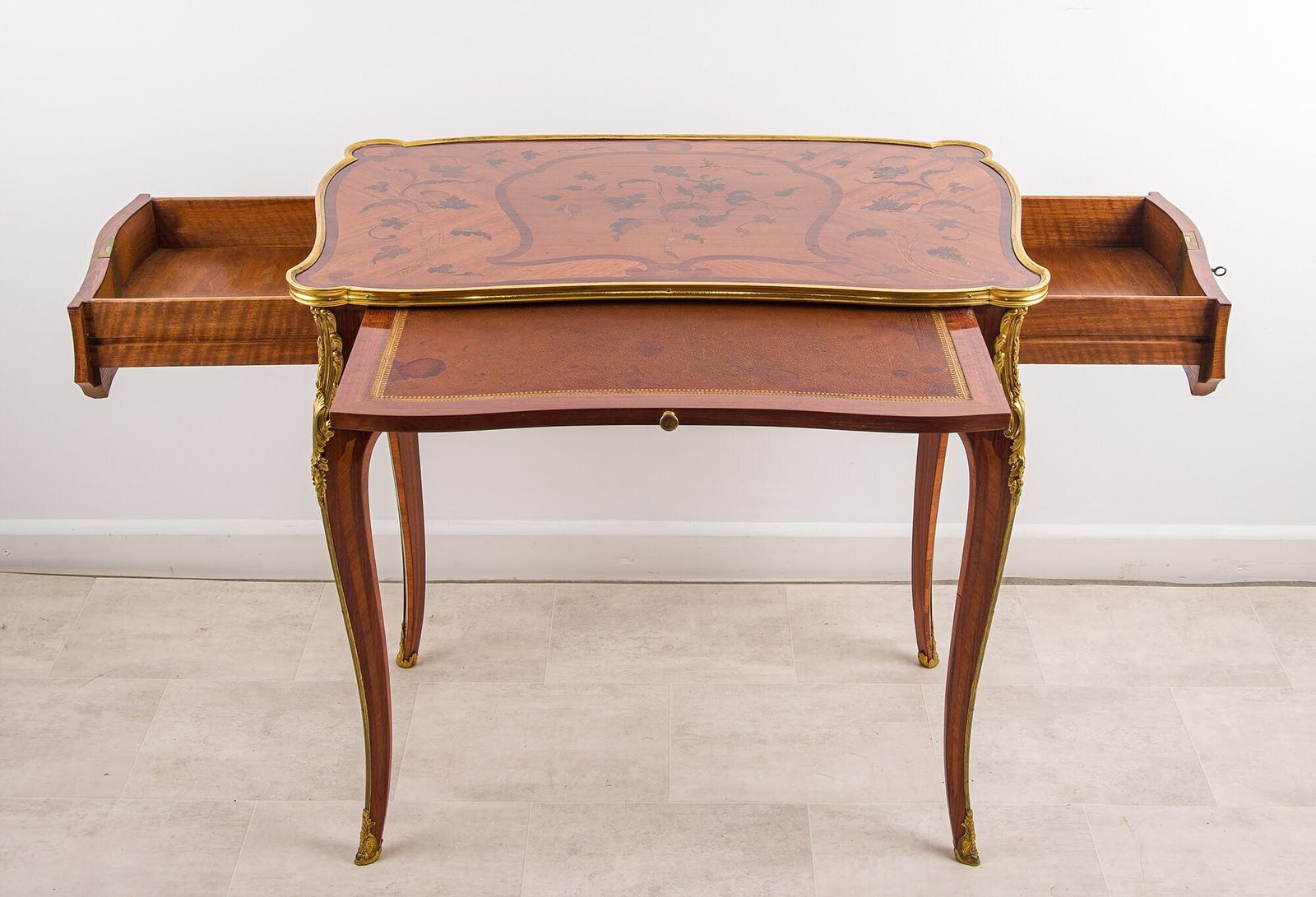 Antique French Marquetry Writing Table By Durand Paris Ormolu Mounts C1880 photo 3450.0