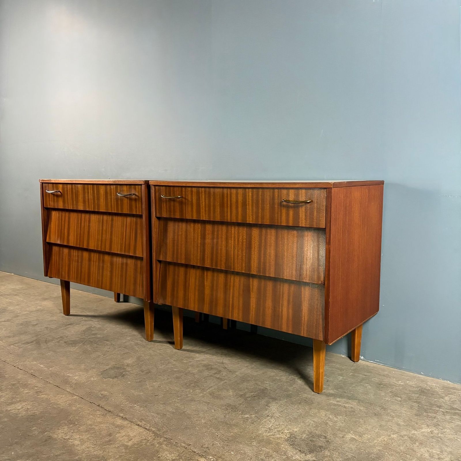 Teak Avalon Yatton Waterfall Chest Of Drawers Mid Century Retro Mcm photo Furniture
