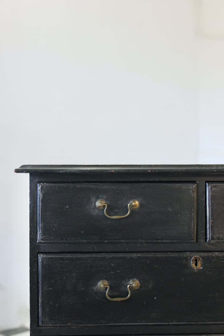 Georgian Black Tall Pine Chest Of Drawers photo vinterior