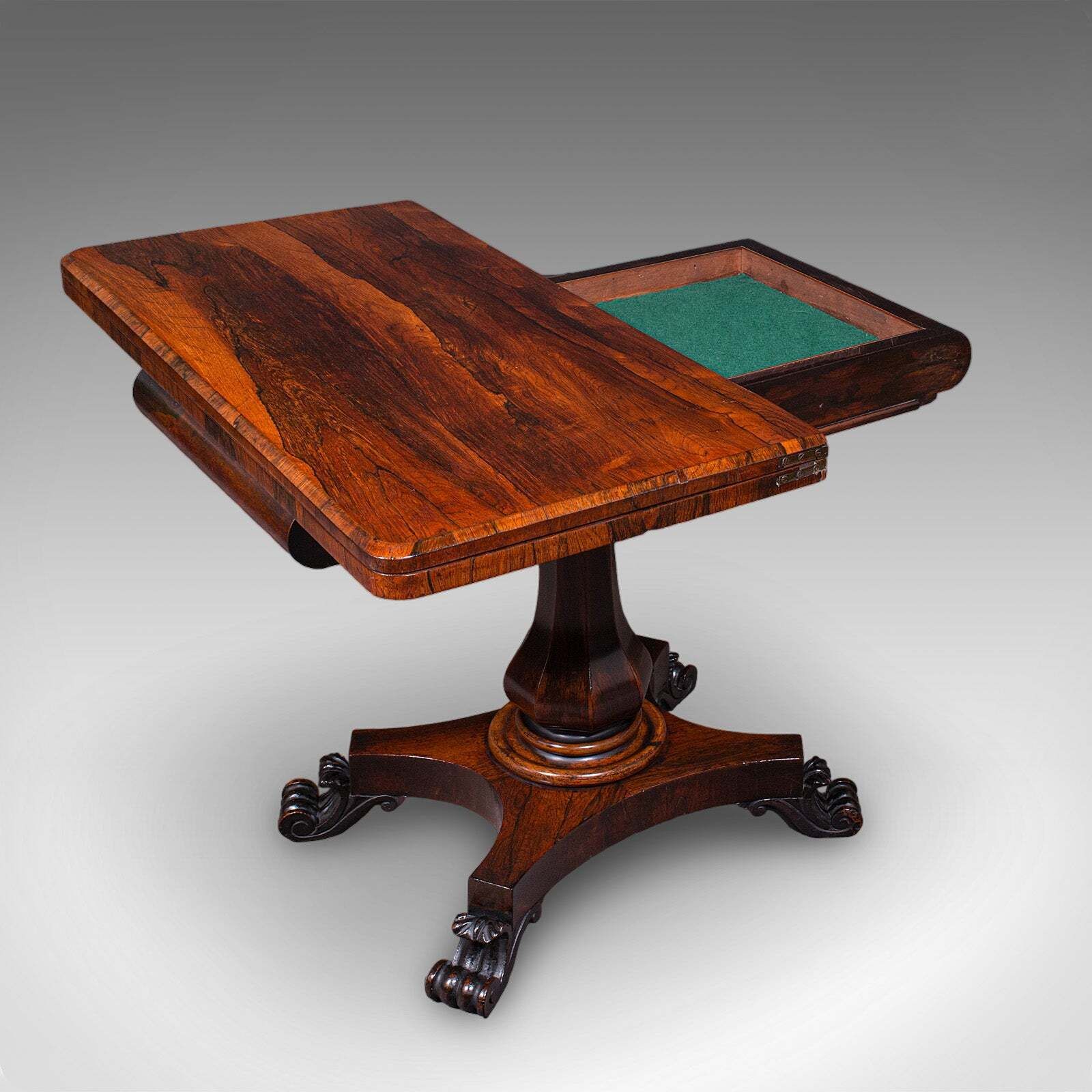 Antique Fold Over Card Table, English, Games, Console, Bridge, Early Victorian photo furniture