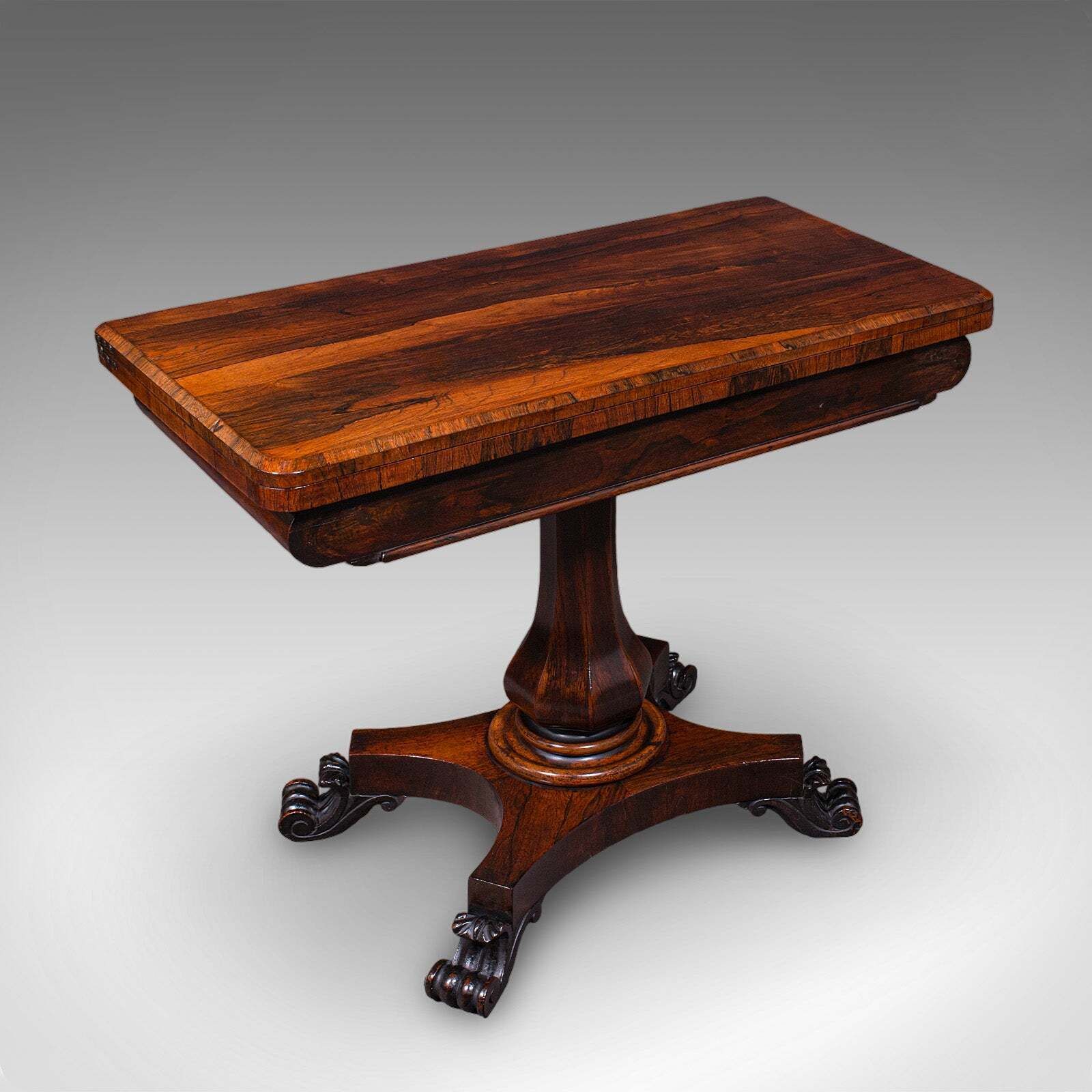 Antique Fold Over Card Table, English, Games, Console, Bridge, Early Victorian photo for sale