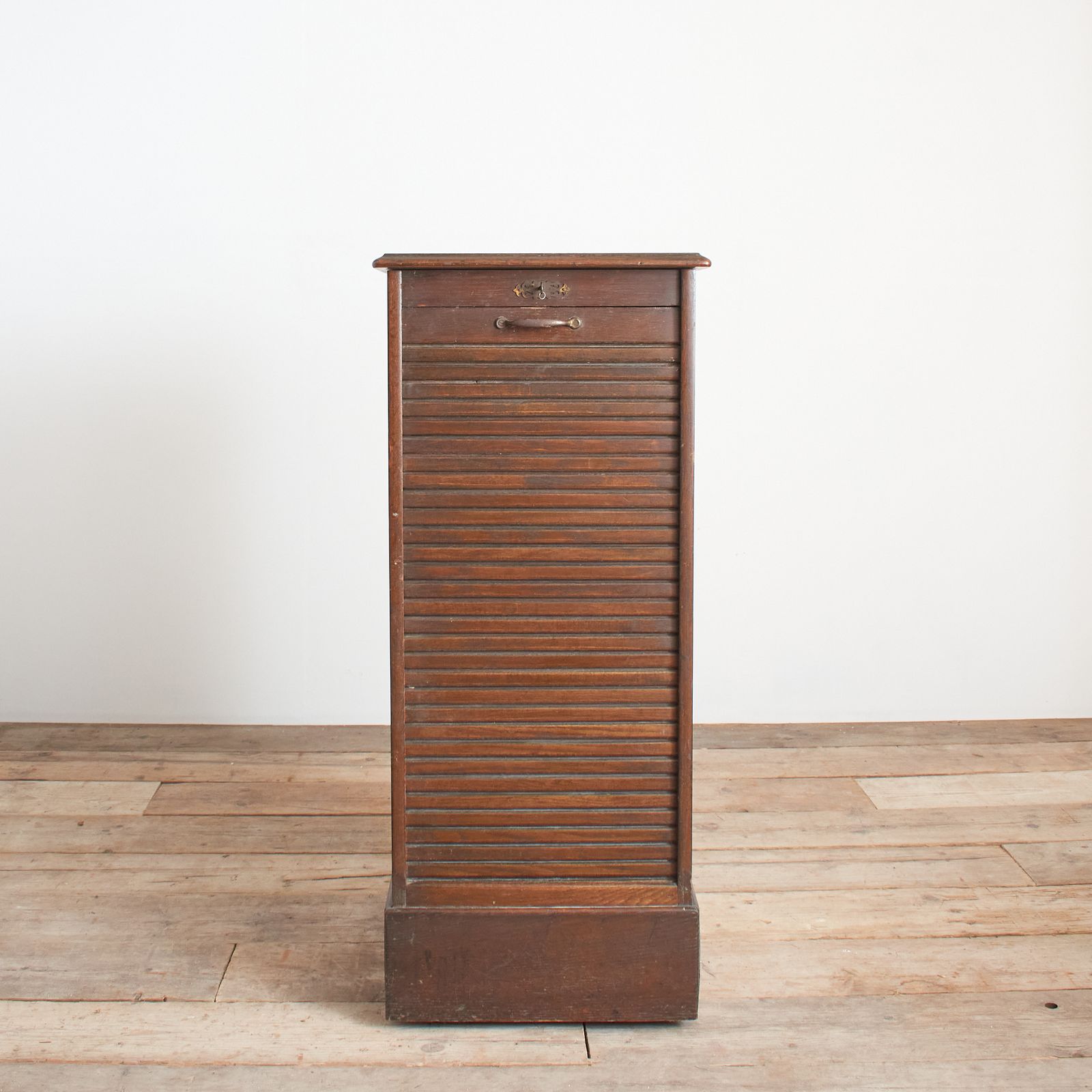 Antique French Single Oak Tambour Filing Cabinet photo furniture
