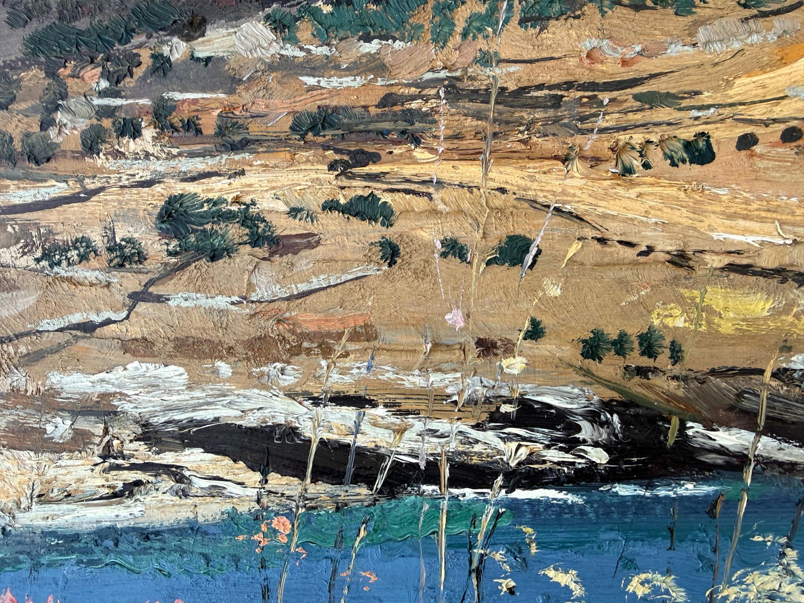 Jordi Pagans Montsalvatje Mediterranean Coastal Landscape Near Cadaqués Port Lligat Costa Brava Oil Spain 1975 photo for sale