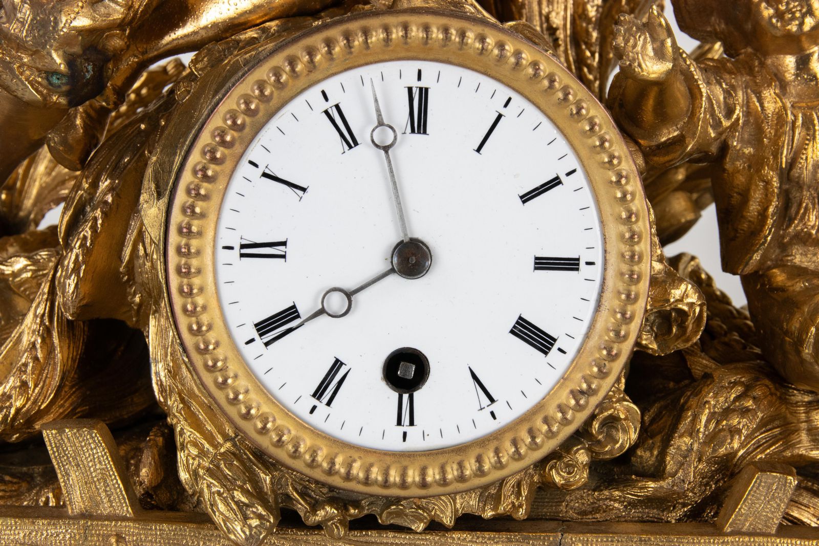 Gilt Bronze Mantel Clock, France, Second Half Of The 19th Century. photo vintage