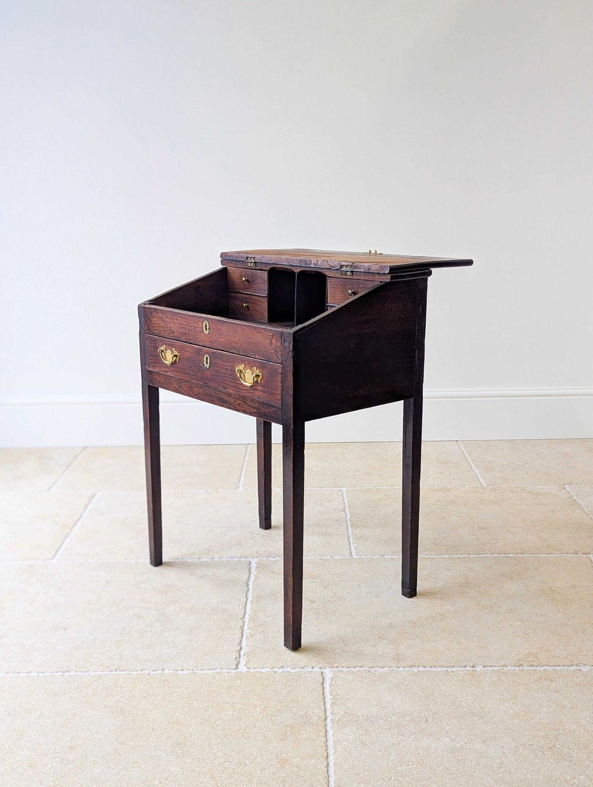 745.0 Antique Georgian Elm Clerks Desk C.1800 photo