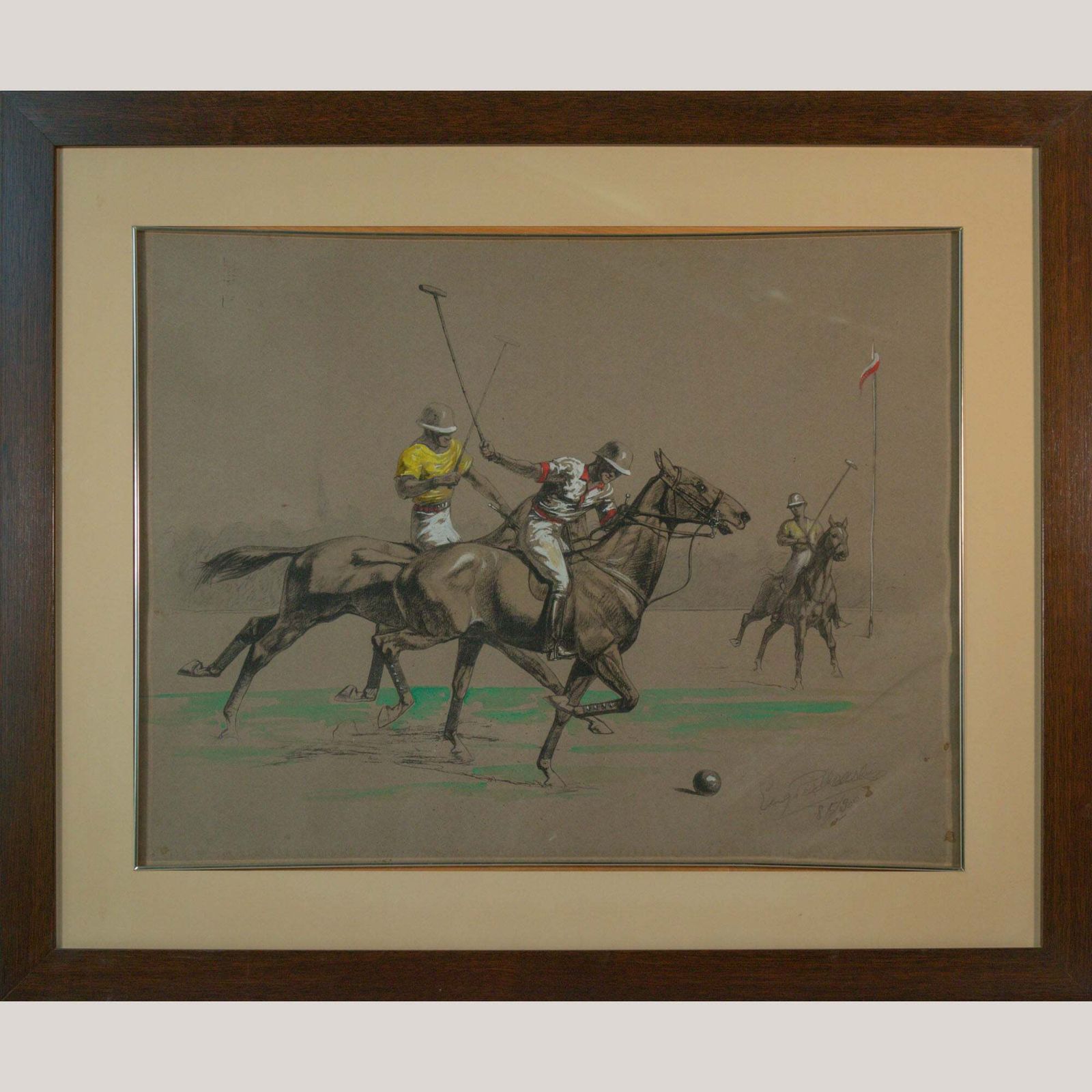 Equestrian Sporting Scenes – Deauville Polo And Longchamp Horse Race By Eugène Pechaubès photo for sale